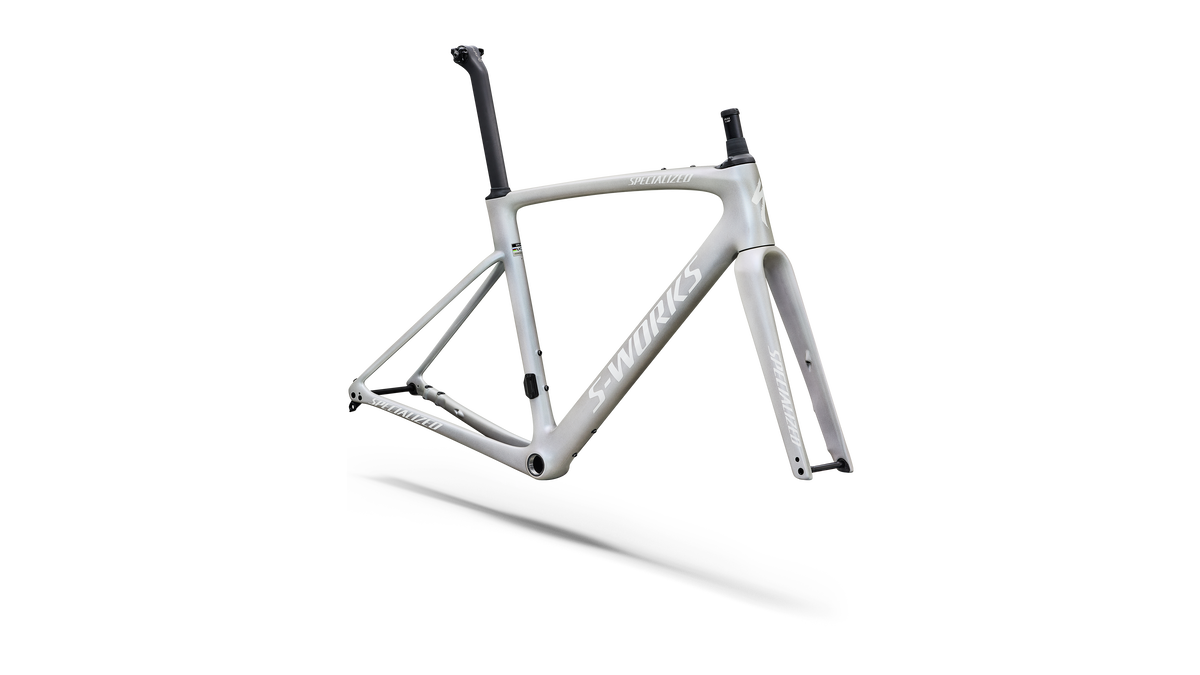 Specialized S-Works Roubaix SL8 Frameset - FACT 12r Carbon - Gloss White Silver Metallic / White