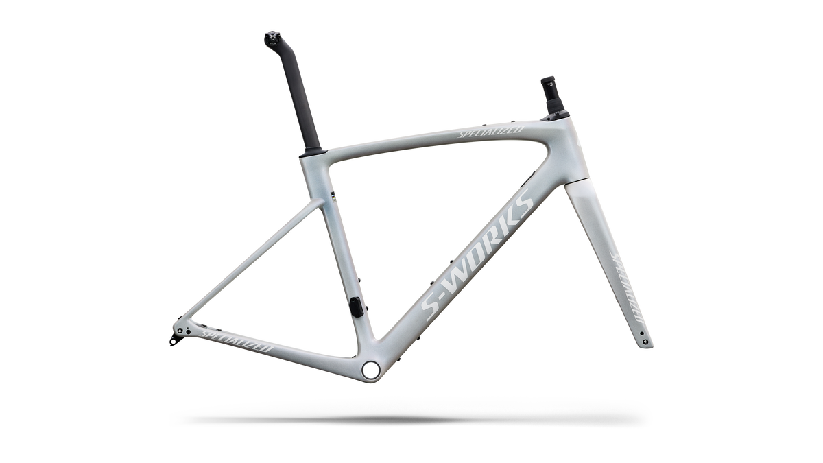 Specialized S-Works Roubaix SL8 Frameset - FACT 12r Carbon - Gloss White Silver Metallic / White