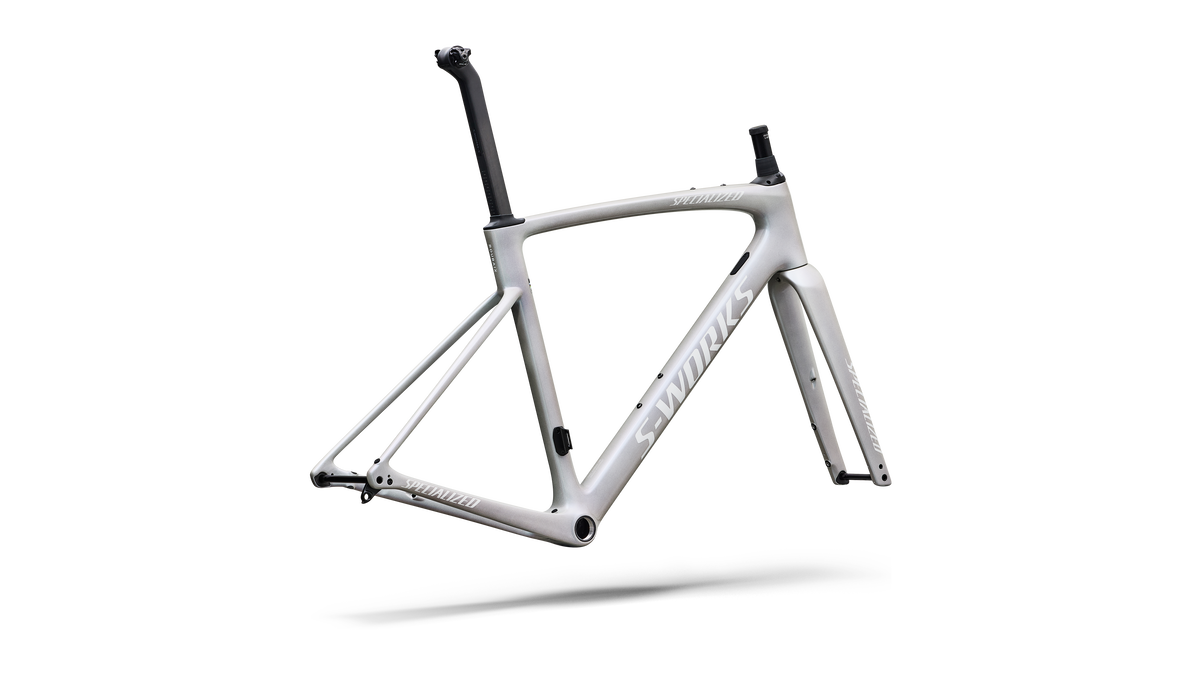 Specialized S-Works Roubaix SL8 Frameset - FACT 12r Carbon - Gloss White Silver Metallic / White