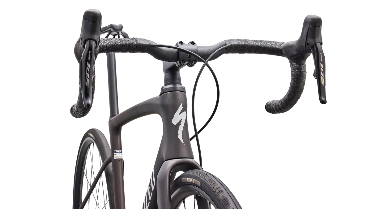 Specialized Roubaix SL8 Comp - Shimano 105 Di2 - Satin Warm Smoke Metallic / Dolomite Metallic