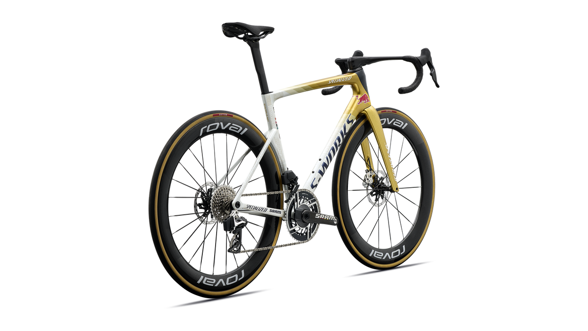 Specialized S-Works Tarmac SL9 LTD - Remco Evenepoel - Gloss Metallic White Silver / Gold Pearl / Deep Blue