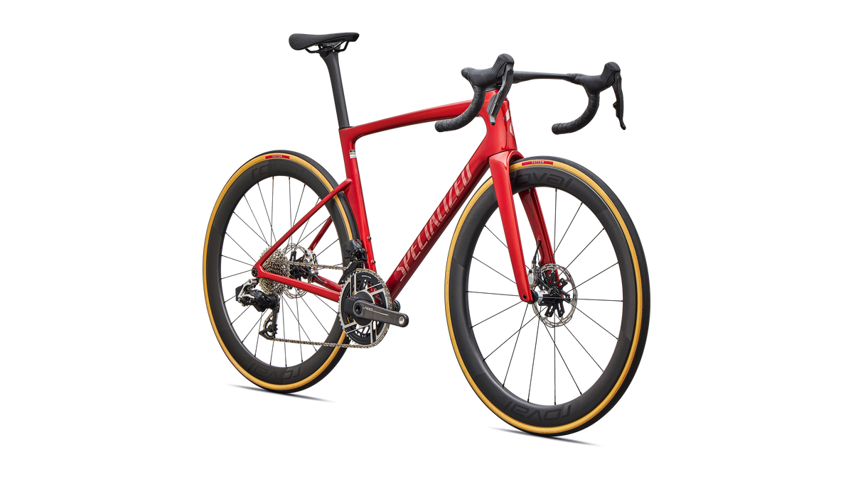 Tarmac SL9 S-Level SRAM RED AXS front end and Roval Rapide cockpit detail