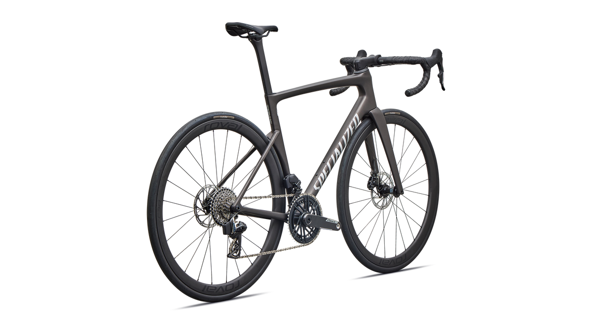 Tarmac SL9 Expert SRAM Force AXS rear triangle detail, Warm Smoke Metallic