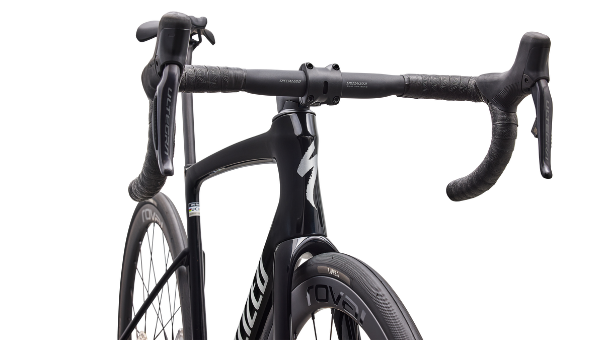 Tarmac SL9 Speed Sniffer head tube detail, Gloss Black