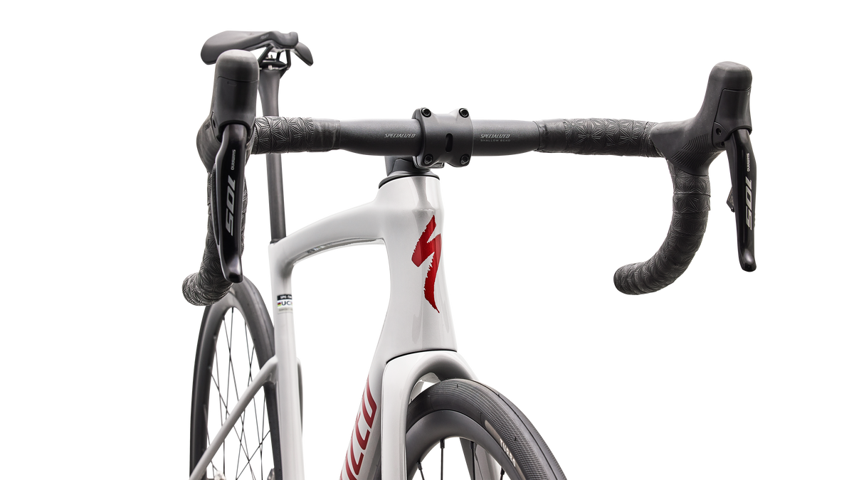 Tarmac SL9 Speed Sniffer head tube detail, Dolomite Metallic
