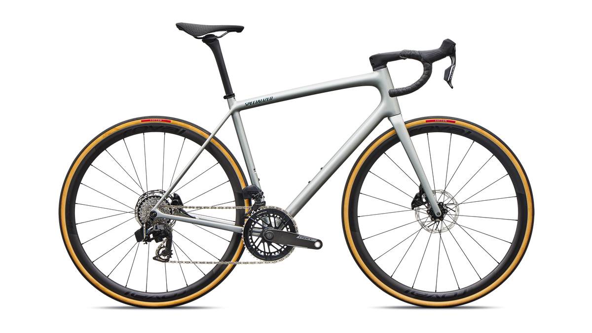 Specialized Aethos 2 Pro - SRAM Force AXS - Shadow Silver / Emerald Metallic