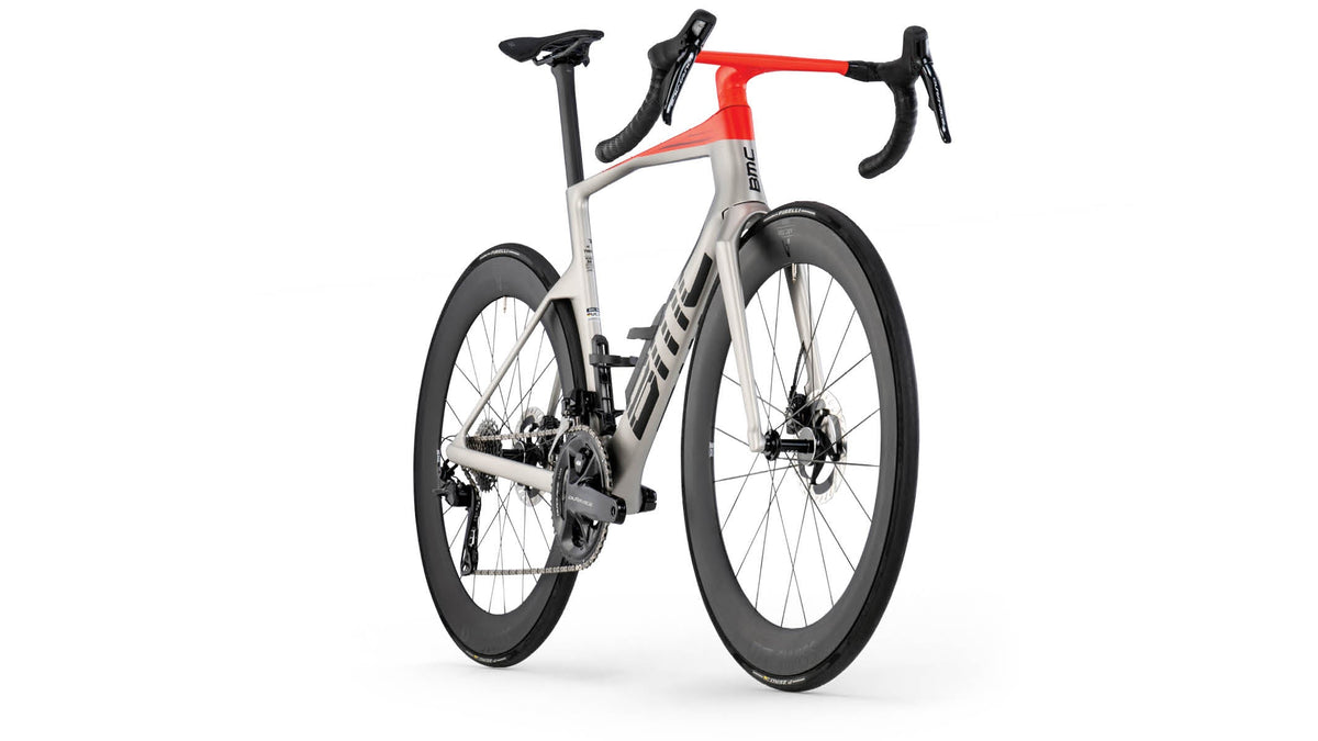BMC Teammachine R 01 TWO - Arctic Silver / Neon Red